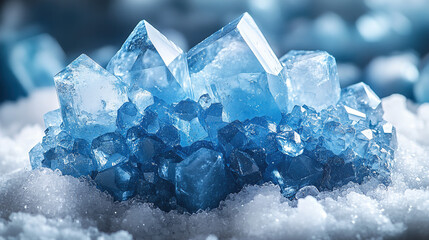 Obraz premium Stunning aquamarine crystal cluster showcasing natural beauty and mineral formations for scientific study