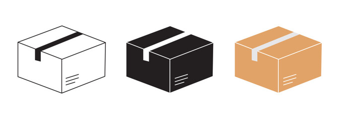 Box icon vector. box sign and symbol, parcel, package set. Box icon. Package, delivery boxes, cargo distribution, export, return parcel. Vector illustration. Eps 10