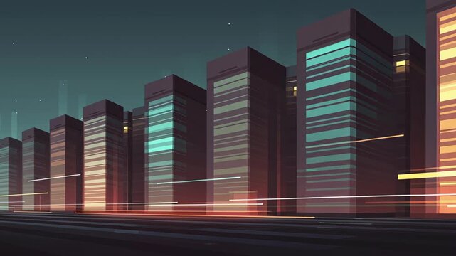 AI Quantum Computing Research and Development concept, Futuristic server rack with glowing