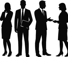 Silhouette business people consultent vector.eps