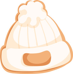 Cream Winter Beanie Cookie Clipart

