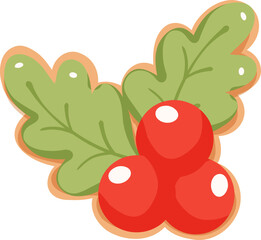 Christmas Holly Berry Cookie Clipart

