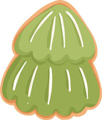 Green Christmas Tree Cookie Clipart

