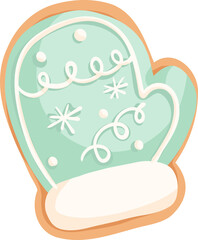 Mint Christmas Mitten Cookie Clipart

