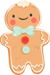 Cute Gingerbread Man Cookie Clipart


