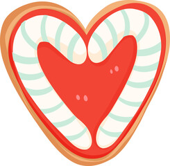 Peppermint Heart Cookie Clipart

