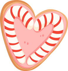 Peppermint Heart Cookie Clipart

