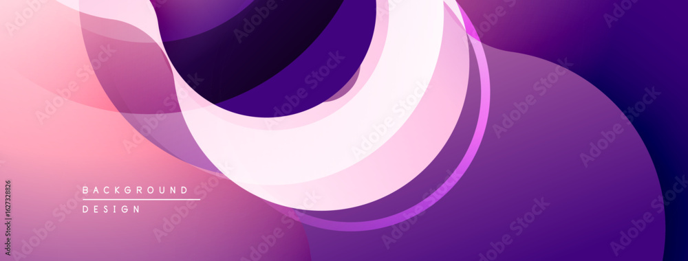 Poster abstract flowing layers, pink purple hues. modern design, smooth gradients create dynamic visual eff