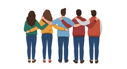 Fototapeta premium Team of Five Friends Together