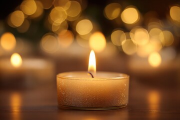 burning candles on the christmas tree
