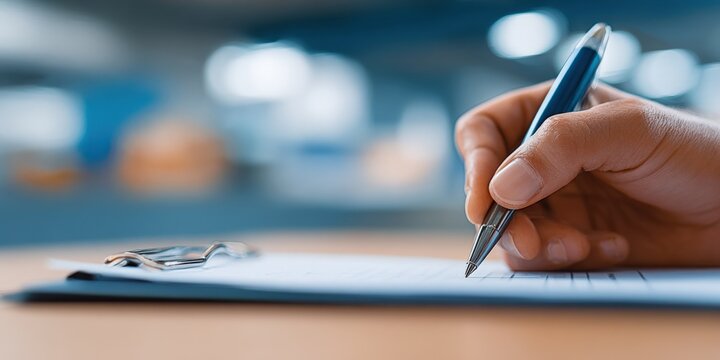 hand writing on a notebook