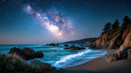 Coastal Milky Way panorama
