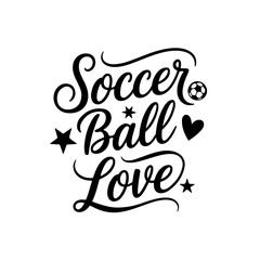 Soccer Ball Love. Vector Design Isolated on White Background