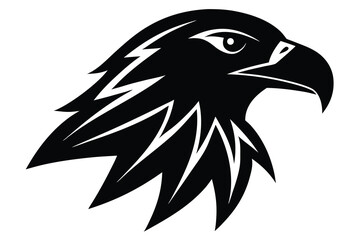 Obraz premium Stylized Black Eagle Head Profile Illustration on a White Background Design