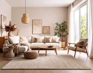 Cozy japandi living room design modern home interior firefly chic minimalist furniture relaxed atmosphere