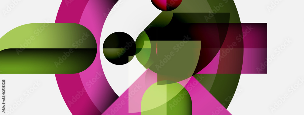 Poster abstract composition. overlapping shapes, vibrant colors, modern design. geometric forms create dyna