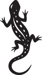 Spotted lizard silhouette on white graphic, Reptile animal profile vector art
