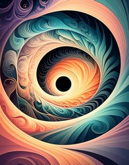 An abstract swirl of vibrant colors creating a mesmerizing spiral pattern.