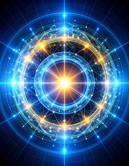 A stunning visual representation of energy and technology, featuring vibrant light patterns and intricate designs.