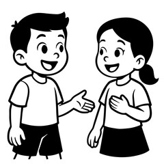  Happy Children Talking and Communicating - Friendship and Interaction