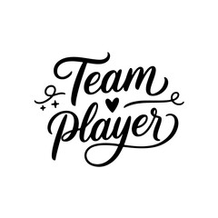 Team Player. Vector Design Isolated on White Background