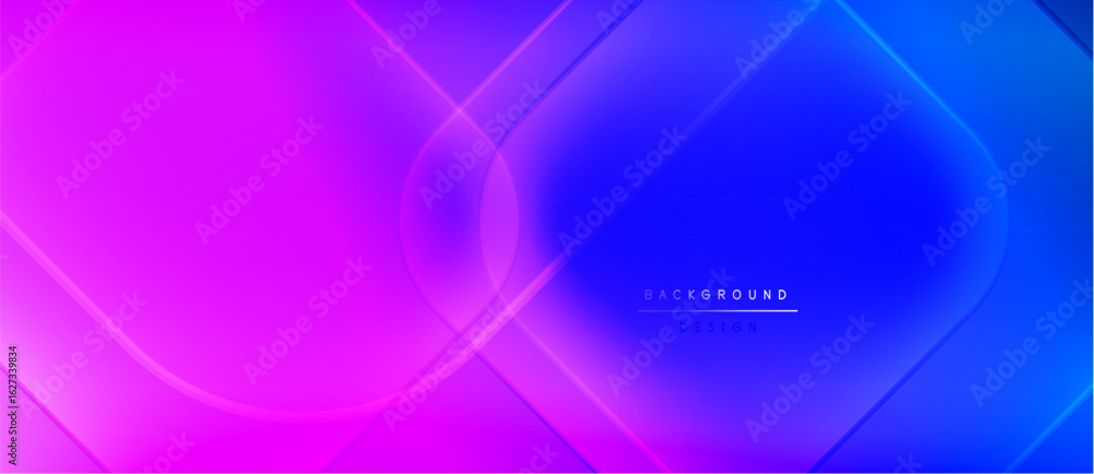Poster abstract gradient background. purple, blue hues blend smoothly. overlapping shapes create dynamic vi