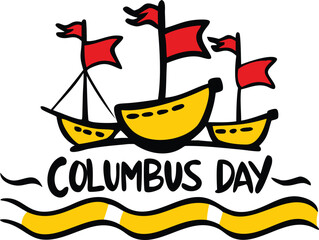 Stylized flat illustration for columbus day celebration