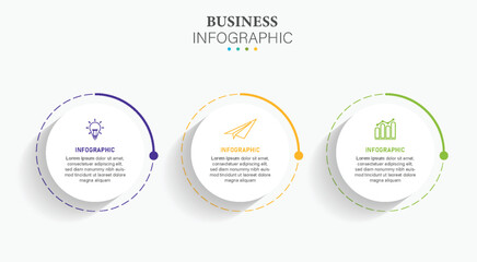 Modern Infographic Showing 3 Steps for Business Processes