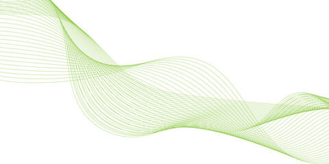 abstract background with green wave lines, Abstract green wave design on white background, green wave pattern with fluid textures and dynamic movement.