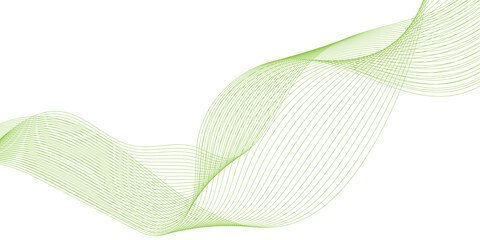abstract background with green wave lines, Abstract green wave design on white background, green wave pattern with fluid textures and dynamic movement.