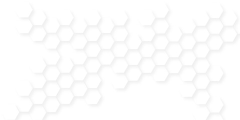 abstract vector banner design with hexagon pattern on white background, white geometric wallpaper with copy space, luxury White Pattern. 3d futuristic abstract honeycomb mosaic white background. 