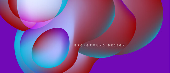 Abstract fluid shapes blend, creating vibrant purple, red, blue gradients. Modern design evokes movement, energy, visual appeal.