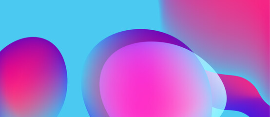 Abstract vibrant circles overlap, creating soft gradients. Pink, purple, blue hues dominate composition. Minimalist design, modern aesthetic.