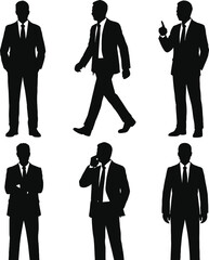 Silhouette business people vector 