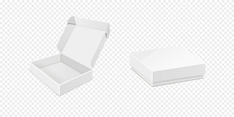 3D Product Cardboard Package Box. Illustration Isolated On White Background.