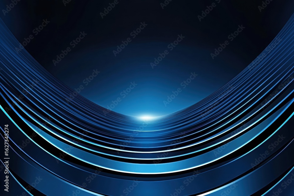 Poster dynamic dark blue abstract background with radiating lines and gradient modern science, futuristic