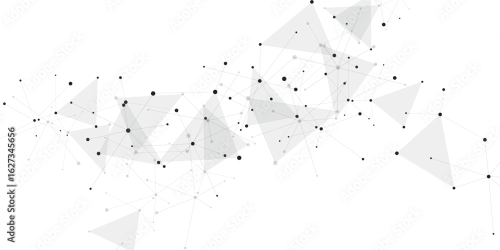 Aufkleber abstract geometric background with connecting dots and lines with low poly triangle shapes. polygona