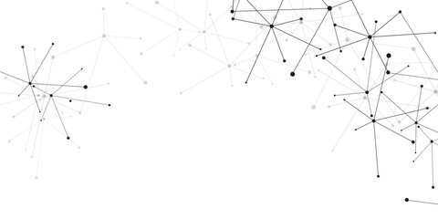 Abstract geometric background with connecting dots and lines with low poly triangle shapes. Polygonal Mesh Background Vector design digital technology concept Global network connection data structure. © Kainat 