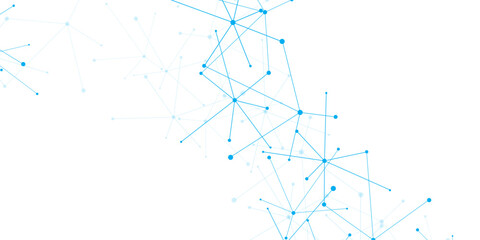 Abstract geometric background with connecting dots and lines with low poly triangle shapes. Polygonal Mesh Background Vector design digital technology concept Global network connection data structure.