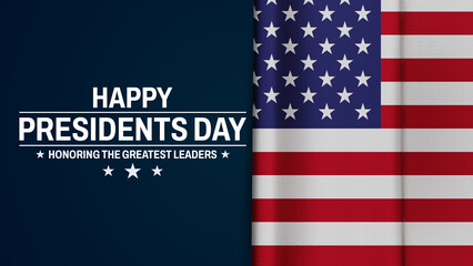 Happy Presidents Day Banner with American Flag – Honoring United States Leaders