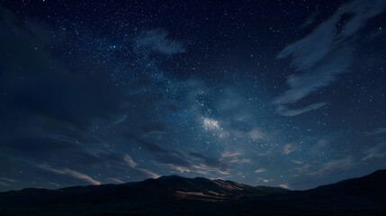 Naklejka premium A Tranquil Night: Under the Celestial Canopy Witnessing the Wonders and Mystique of the Universe Above