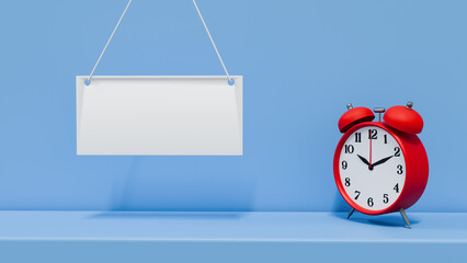 Red 3D Alphabet Keycaps in Alarm Clock Style on Blue Background – Creative Typography Design for Education, Tech, and Digital Interfaces