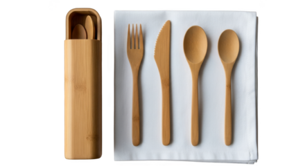 Bamboo cutlery set ecofriendly dining minimalist design