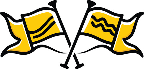 Crossed flag and ship mast icon