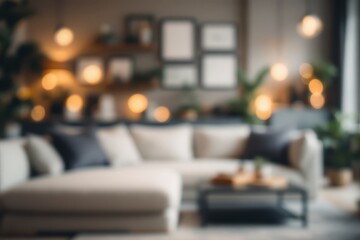 Fototapeta premium Interior view of a blurred living room.