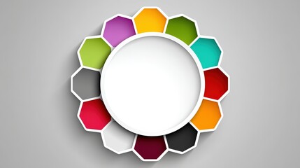 Conference event poster with geometric confetti elements and clean space for speaker lineup and schedule