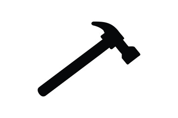 Silhouette of Claw Hammer Tool for Construction and Carpentry Projects