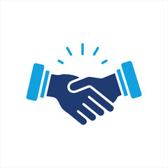 Handshake Flat Blue Icon Vector Illustration