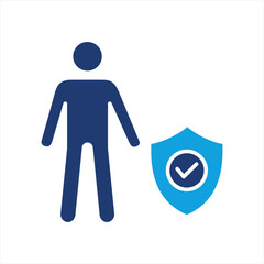 Assurance Flat Blue Icon Vector Illustration
