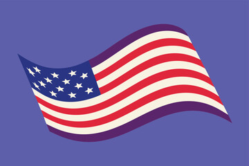 Obraz premium Waving american flag icon in patriotic colors